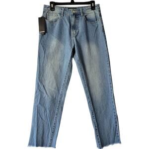 Momokrom Blue Jeans NEW Grunge Extreme Distressed Slim Stonewash Denim Womens 10